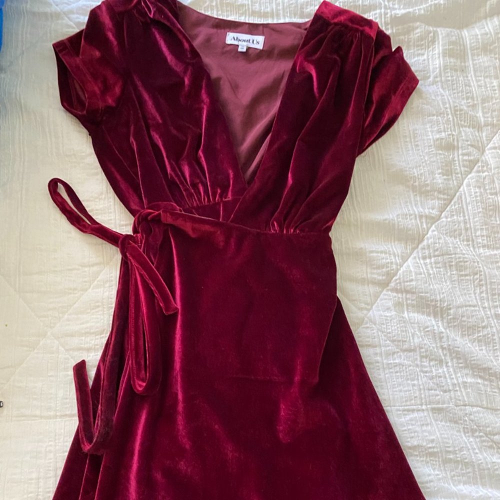 Free People velvet wrap dress